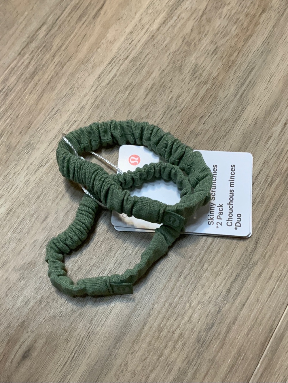 lululemon athletica Desert Green Skinny Scrunchies 2-Pack